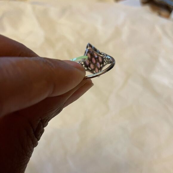 Rhodolite Garnet Platinum Sterling Silver Gemstone January Birthstone Ring - Picture 4 of 7